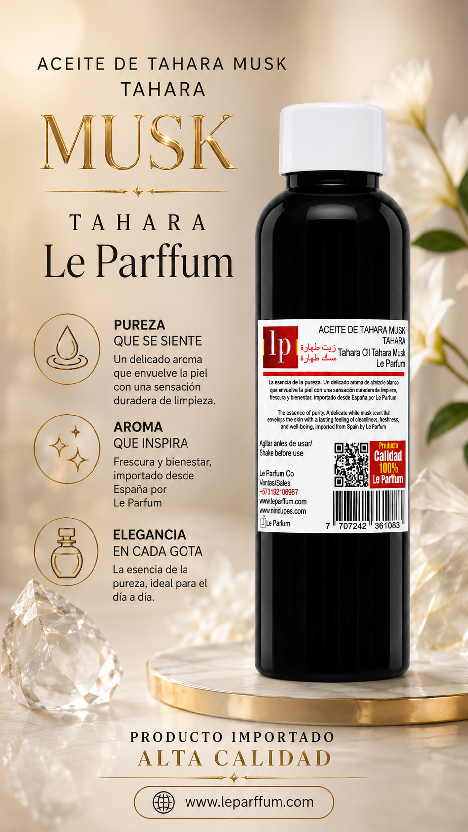 Almizcle Musk Tahara 1000ml Le Parffum