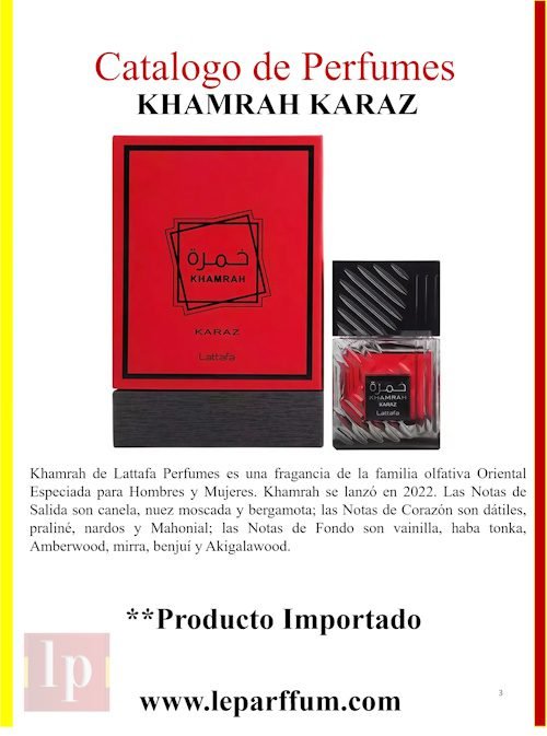 Khamrah Karaz Lattafa Le Parffum