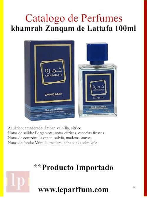 khamrah Zanqam de Lattafa Le Parffum