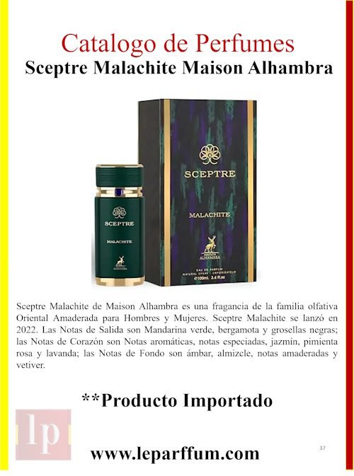Sceptre Malachite Maison Alhambra Le Parffum